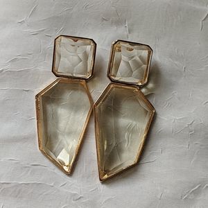 NWOT large lucite dangle studs